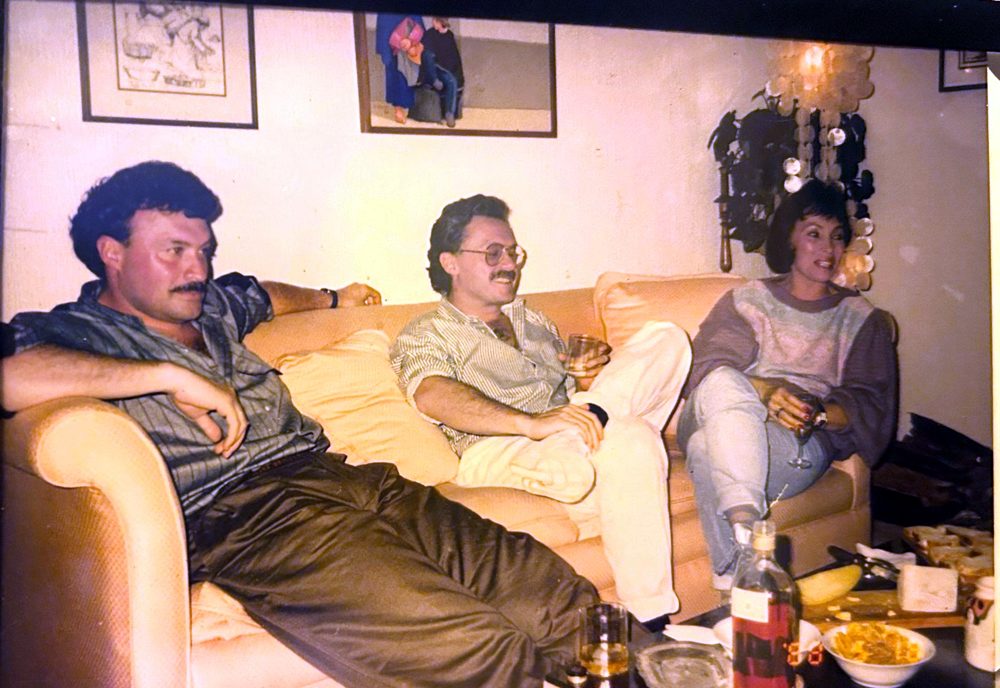 Choco and friends relaxing on a couch in the 1980s